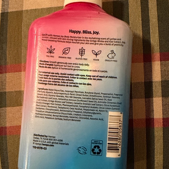 Hempz Happy Bliss Joy Moisturizer - Pink and Blue NWT Sealed - Picture 2 of 7